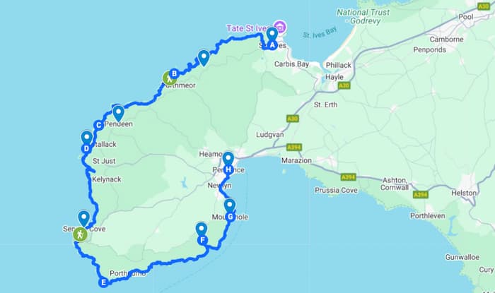 South West Coast Path wandelroute